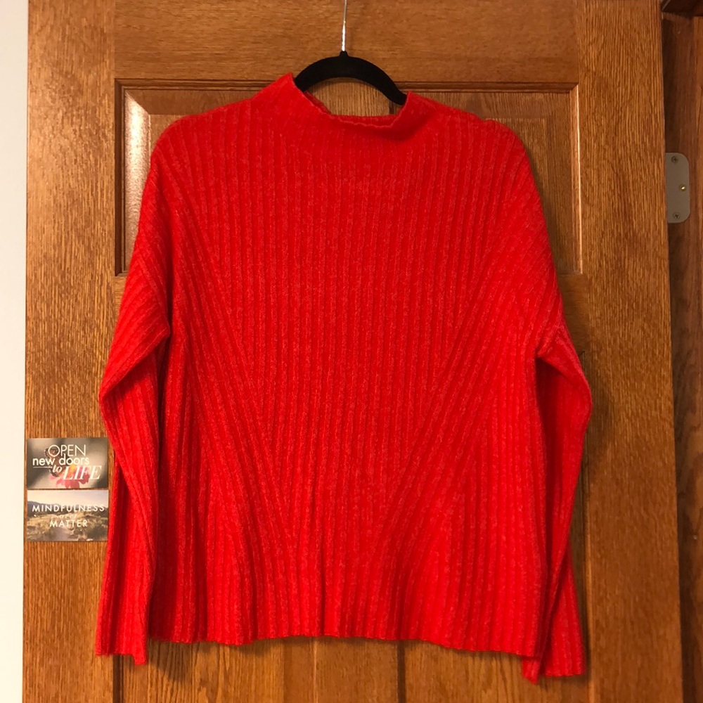 Old Navy Red Ribbed Sweater